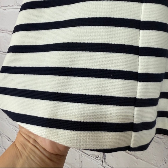 Ann Taylor mini midi skirt Black white A-Line Full Flare stretchy brand new 12 - Picture 2 of 8